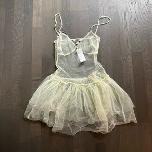 Urban outfitters light green sheer tulle mini dress